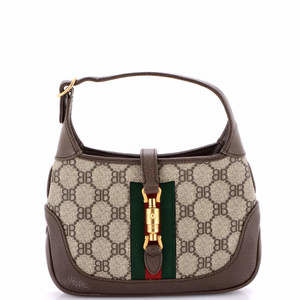 Balenciaga Mini x Gucci The Hacker Project Jackie 1961 Hobo BB Coated Canvas